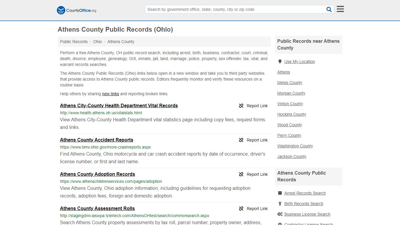 Public Records - Athens County, OH (Business, Criminal ...